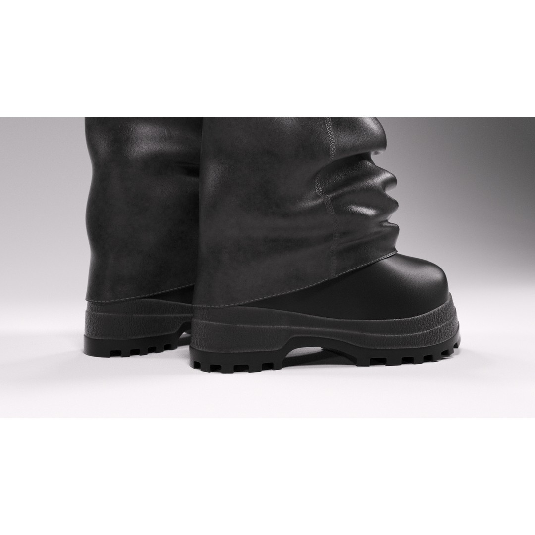 Disturb Boots 3D Model – Realistic Female Footwear, PBR Textures - View 6