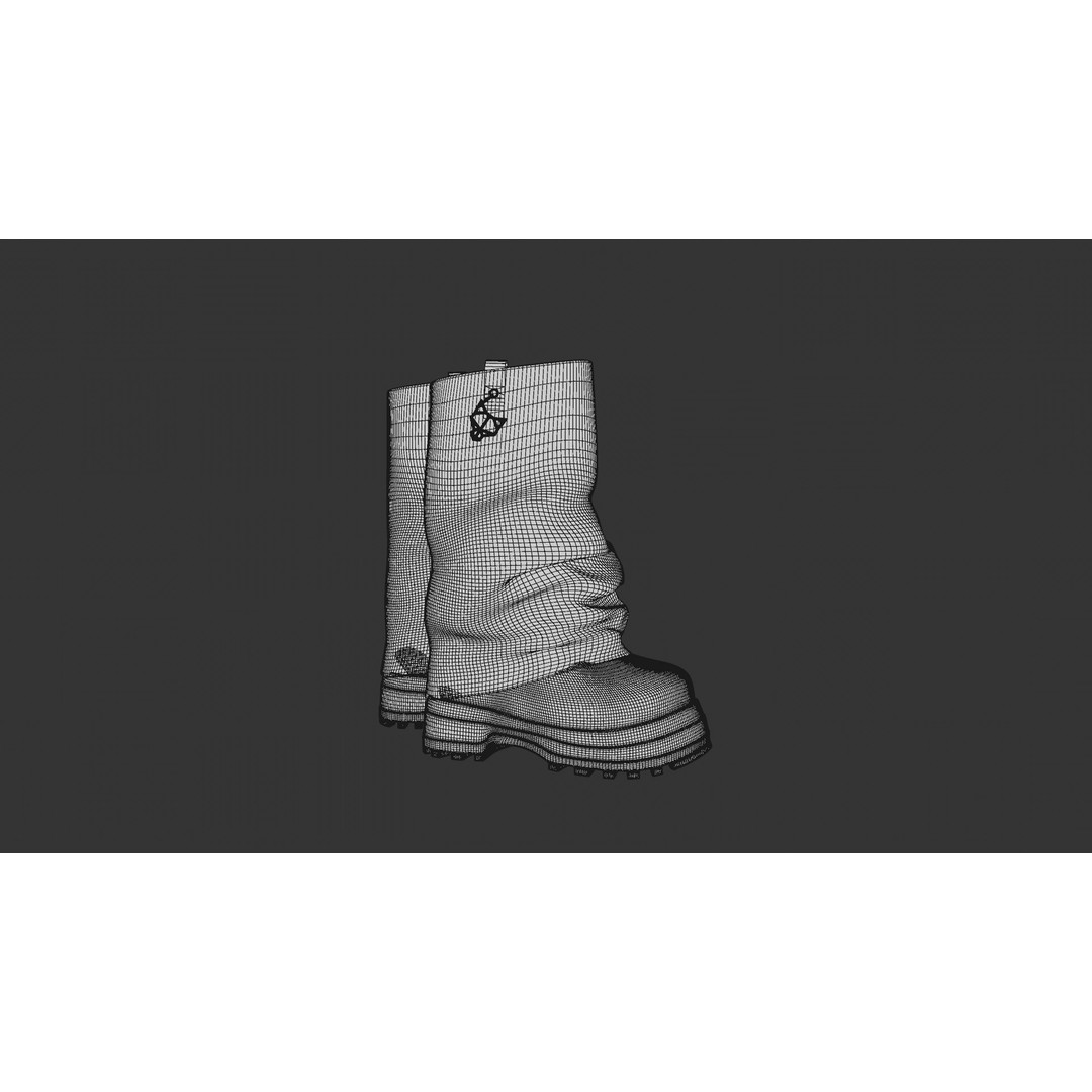 Disturb Boots 3D Model – Realistic Female Footwear, PBR Textures - View 9
