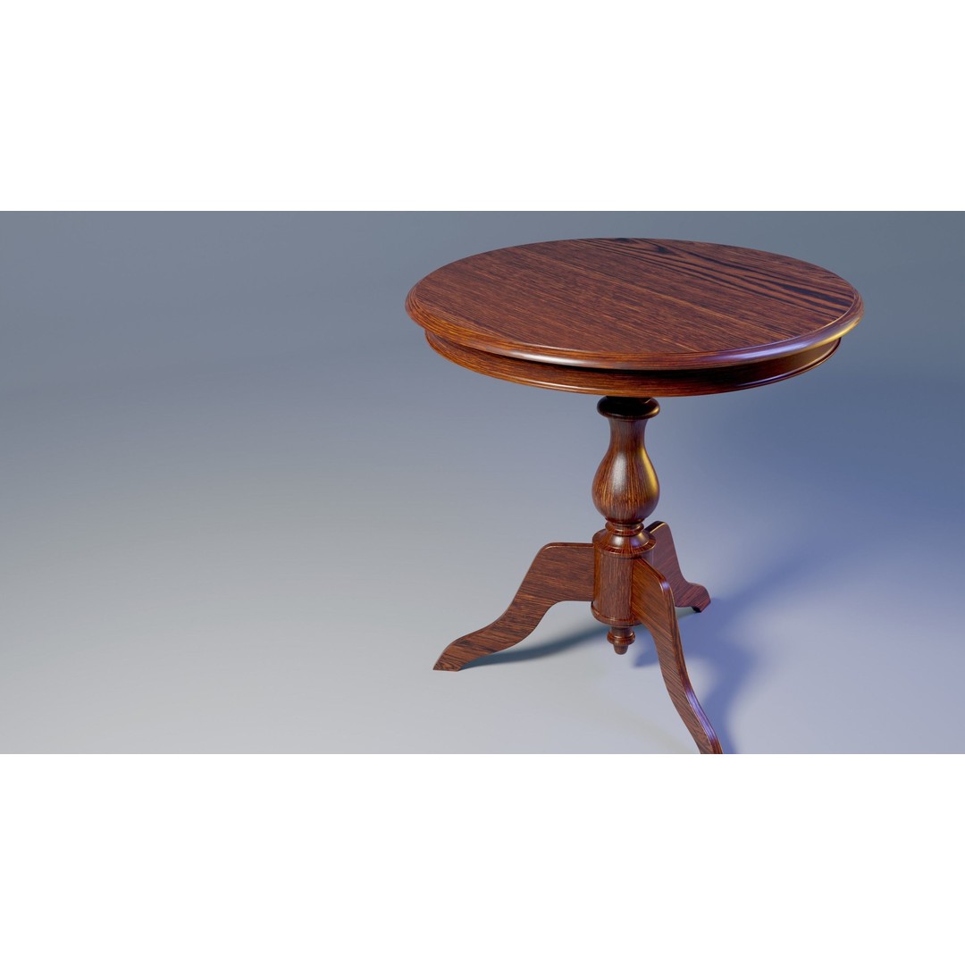 Wooden Table 3D Model – Elegant Interior Decor Asset, PBR Textures - View 3