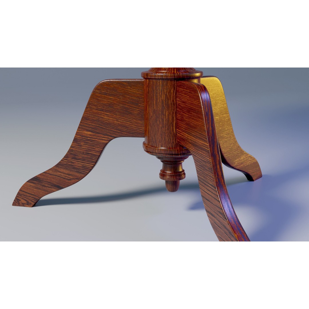 Wooden Table 3D Model – Elegant Interior Decor Asset, PBR Textures - View 4