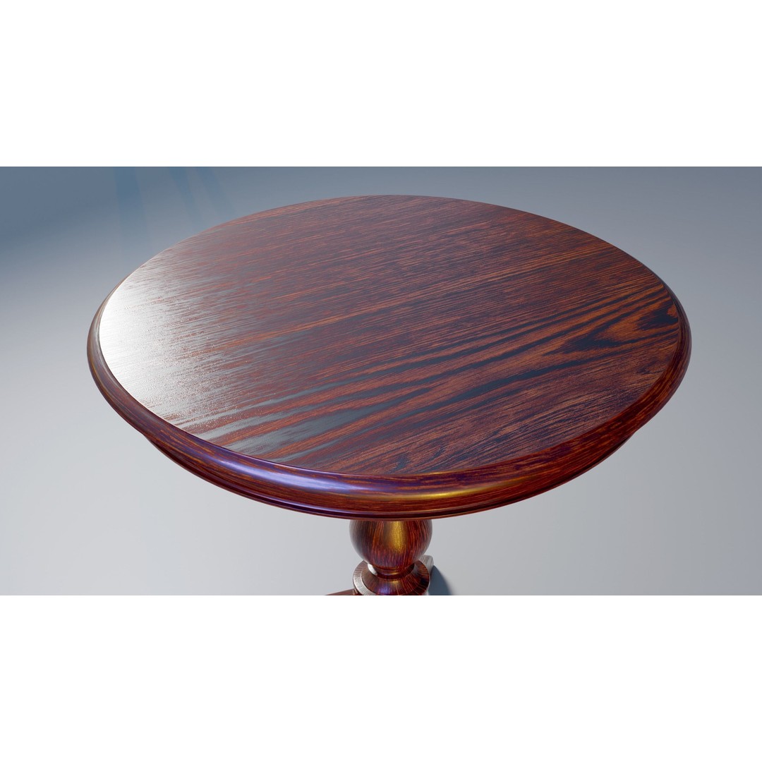 Wooden Table 3D Model – Elegant Interior Decor Asset, PBR Textures - View 5