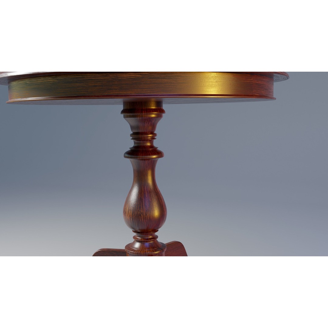 Wooden Table 3D Model – Elegant Interior Decor Asset, PBR Textures - View 7