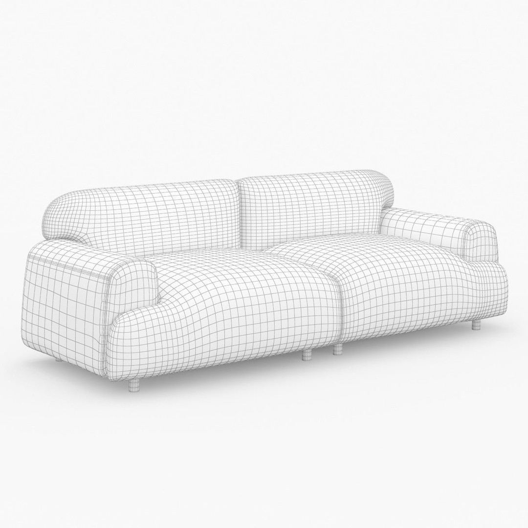 Oversize Deep Seat Sofa 3D Model – High Poly PBR Couch, FBX, OBJ
