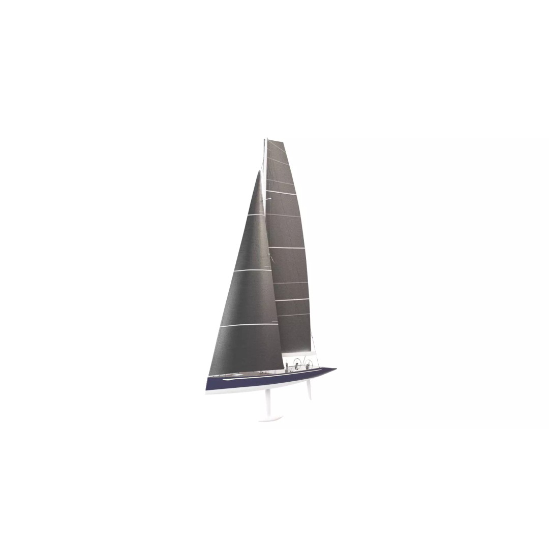 Sailing Yacht 3D Model – High Quality Racing Boat, FBX - View 2