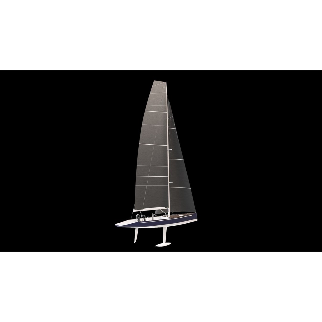 Sailing Yacht 3D Model – High Quality Racing Boat, FBX - View 4