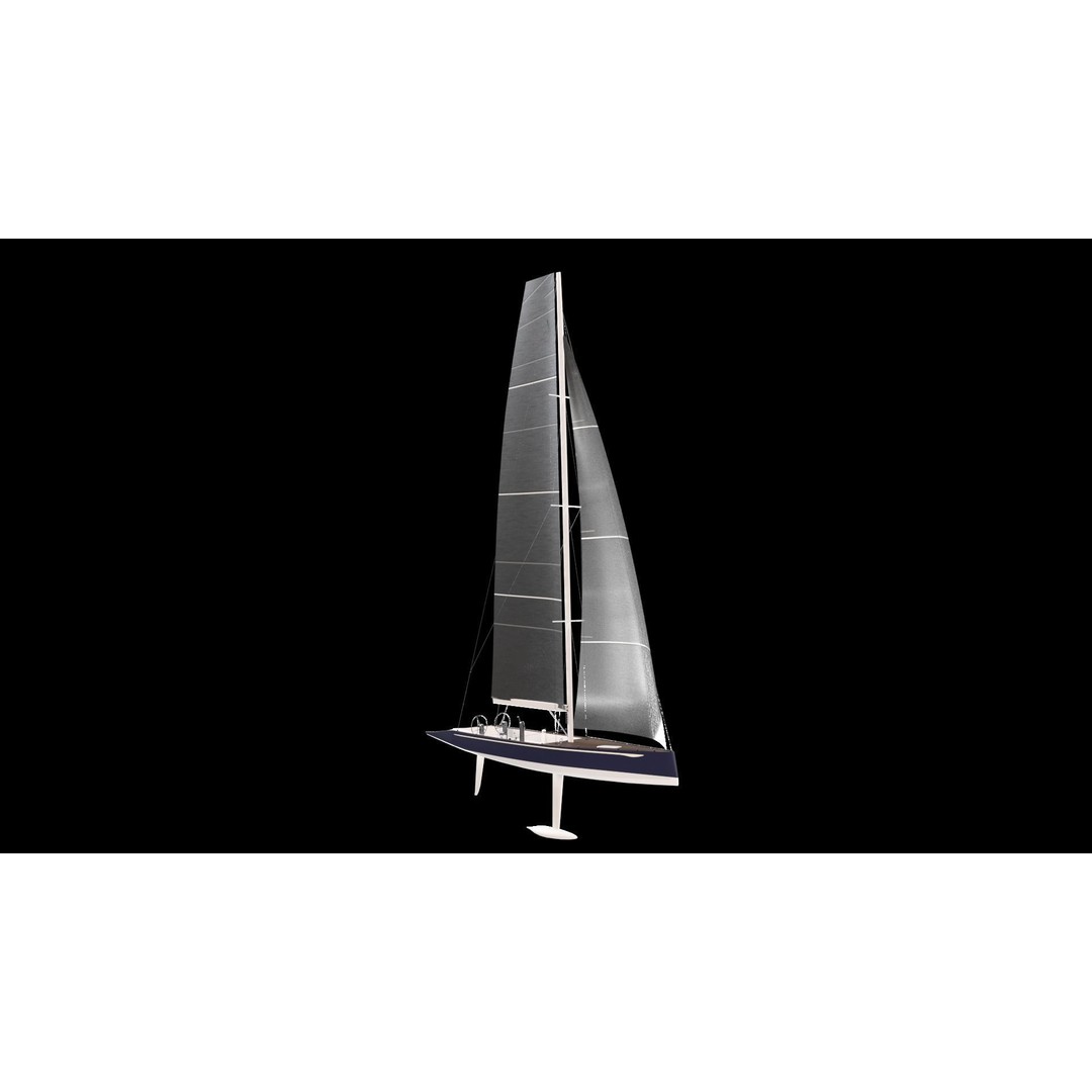 Sailing Yacht 3D Model – High Quality Racing Boat, FBX - View 5