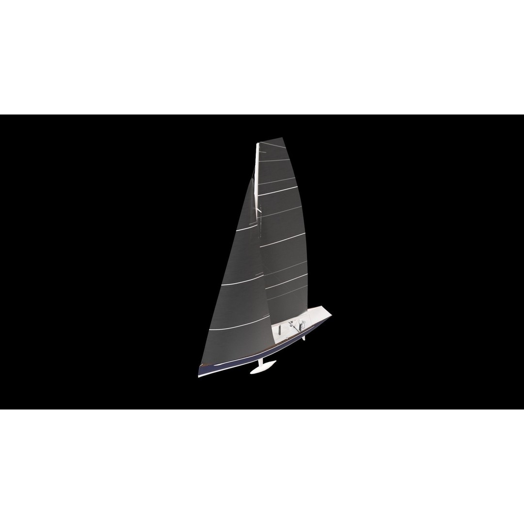 Sailing Yacht 3D Model – High Quality Racing Boat, FBX - View 6