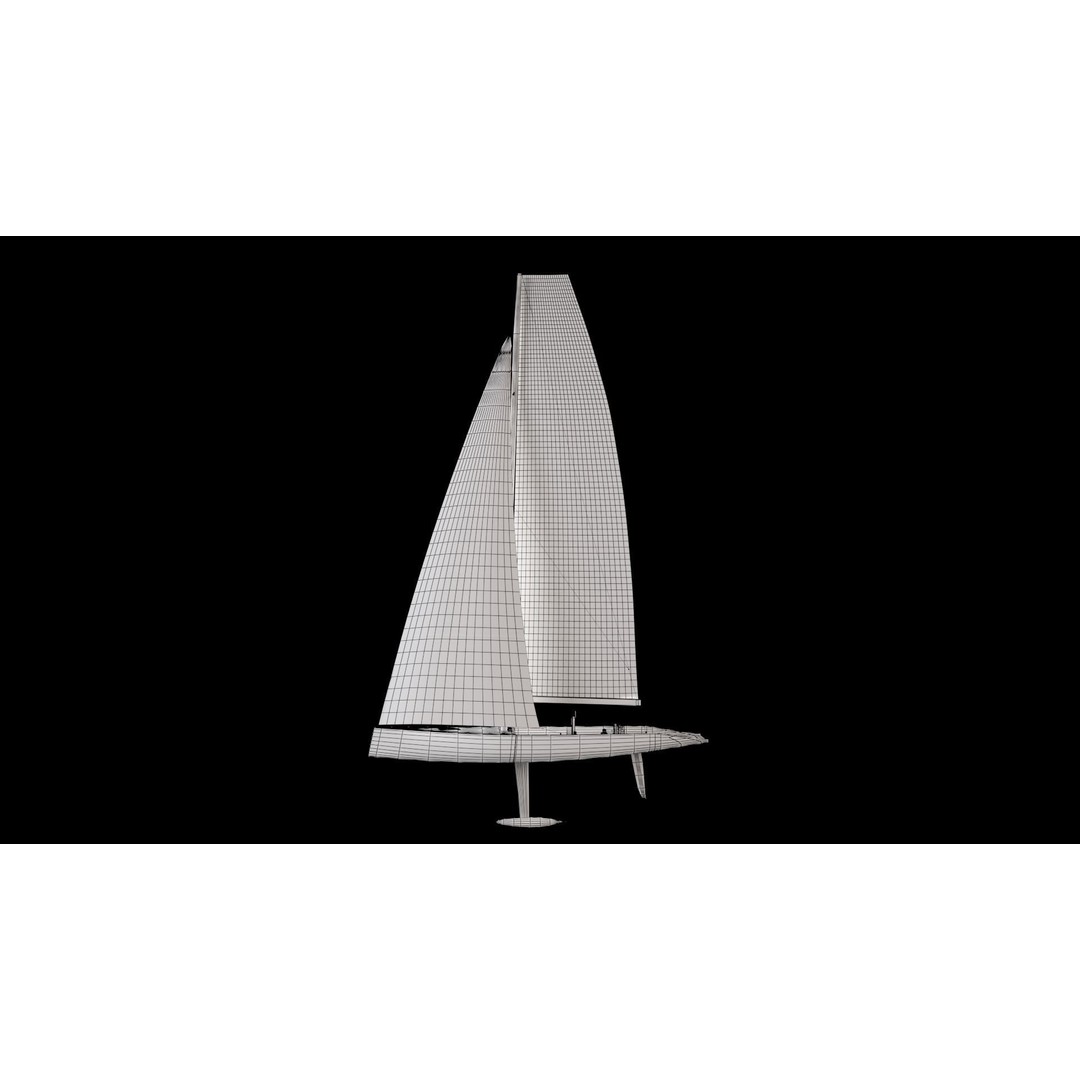 Sailing Yacht 3D Model – High Quality Racing Boat, FBX - View 8