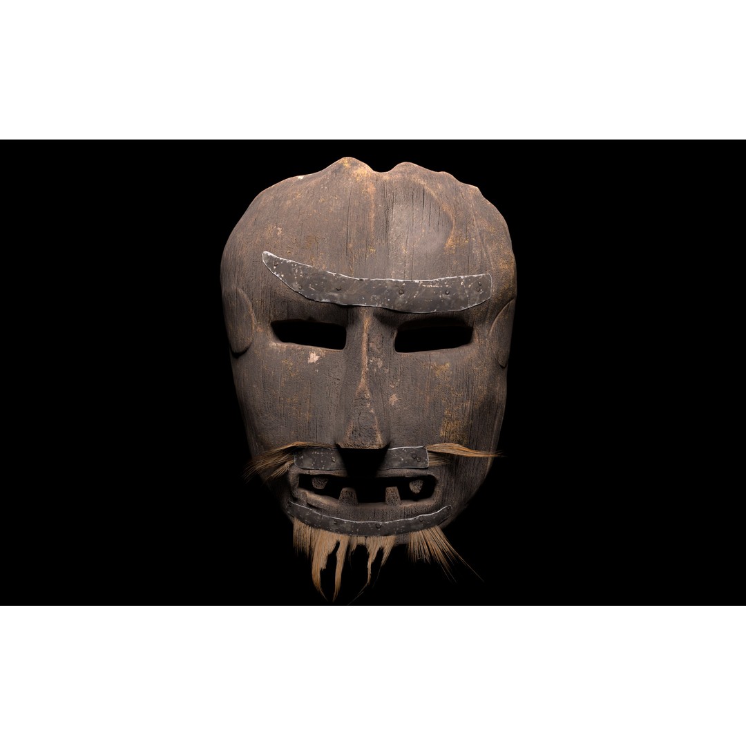 Animistic Mask 3D Model – Low Poly Historical Asset, FBX & OBJ