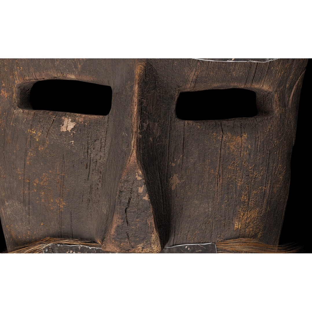 Animistic Mask 3D Model – Low Poly Historical Asset, FBX & OBJ - View 10