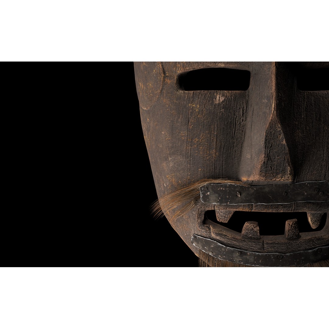Animistic Mask 3D Model – Low Poly Historical Asset, FBX & OBJ - View 5