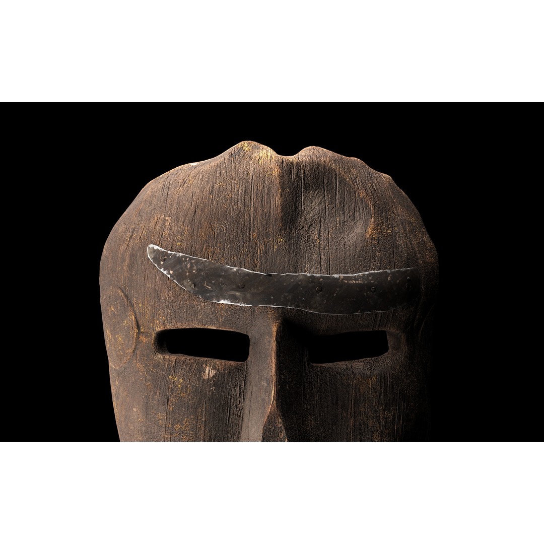 Animistic Mask 3D Model – Low Poly Historical Asset, FBX & OBJ - View 7