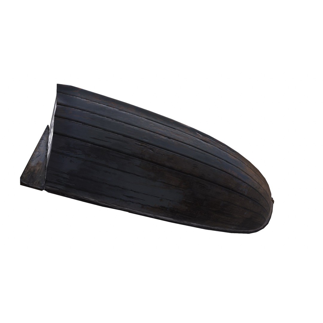 Old Wooden Boat 3D Model – Low Poly PBR Game Asset, FBX, OBJ
