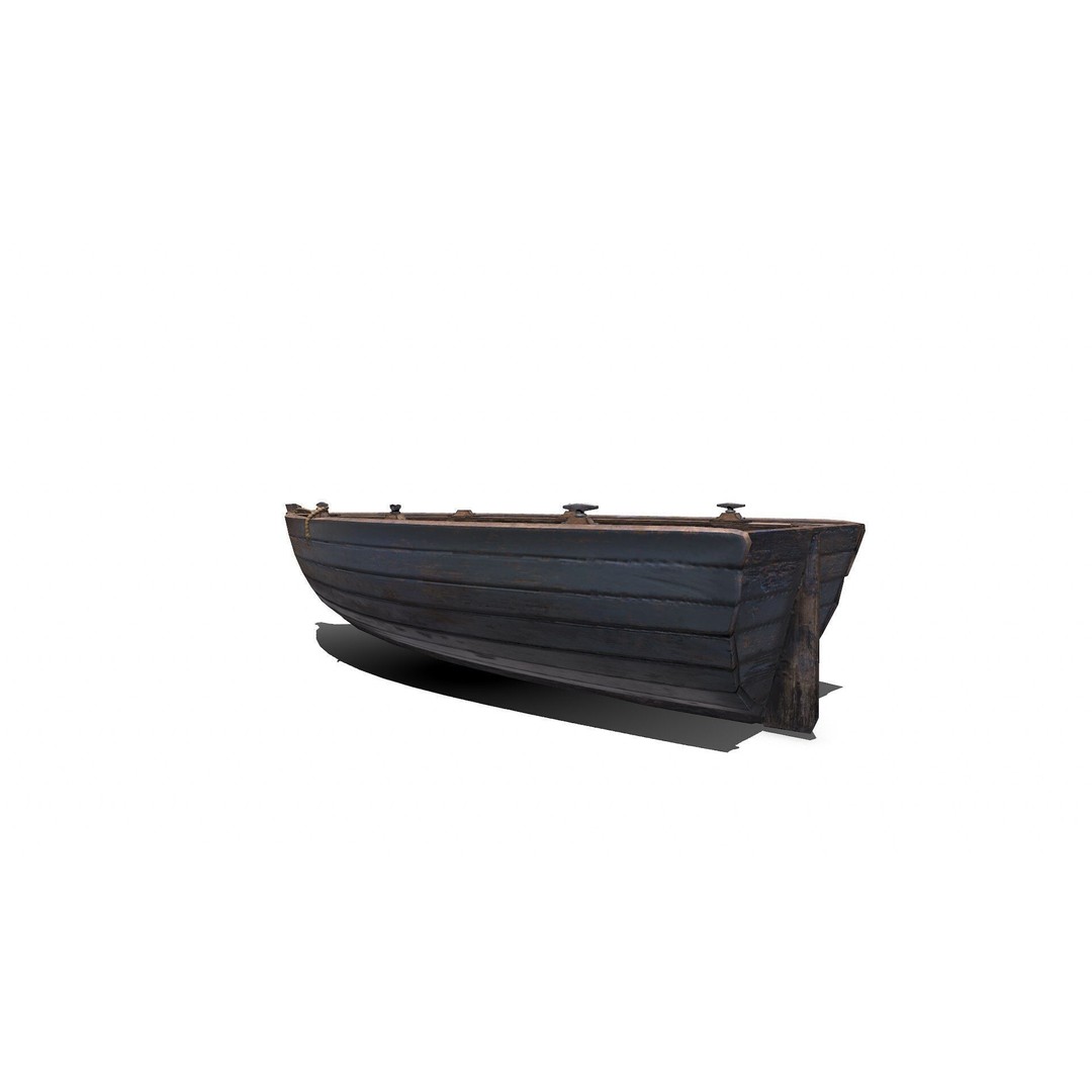 Old Wooden Boat 3D Model – Low Poly PBR Game Asset, FBX, OBJ - View 10