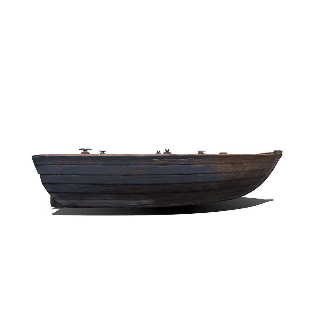 Old Wooden Boat 3D Model – Low Poly PBR Game Asset, FBX, OBJ - View 21