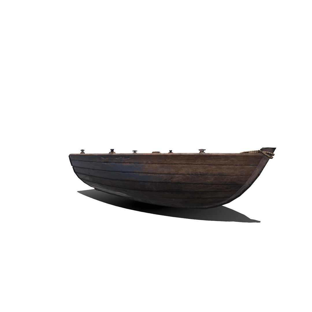 Old Wooden Boat 3D Model – Low Poly PBR Game Asset, FBX, OBJ - View 24