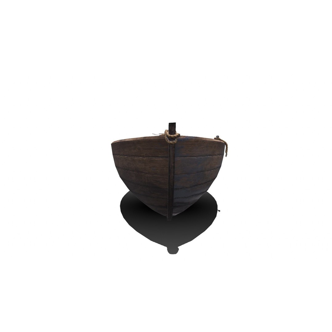 Old Wooden Boat 3D Model – Low Poly PBR Game Asset, FBX, OBJ - View 28