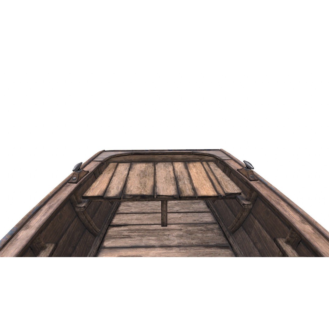 Old Wooden Boat 3D Model – Low Poly PBR Game Asset, FBX, OBJ - View 41