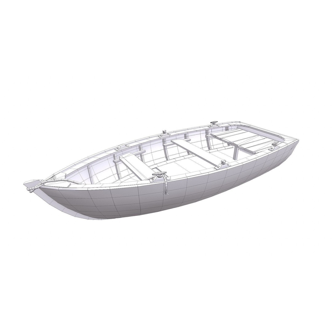 Old Wooden Boat 3D Model – Low Poly PBR Game Asset, FBX, OBJ - View 42