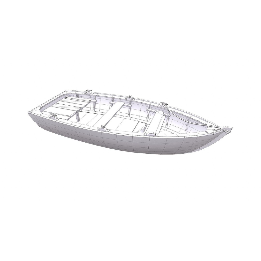 Old Wooden Boat 3D Model – Low Poly PBR Game Asset, FBX, OBJ - View 44