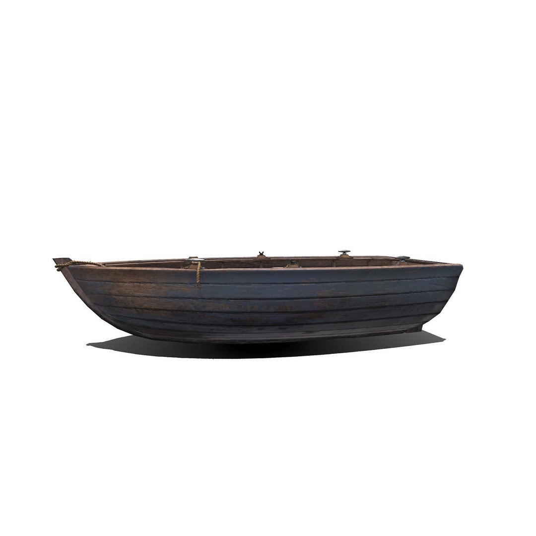 Old Wooden Boat 3D Model – Low Poly PBR Game Asset, FBX, OBJ - View 6