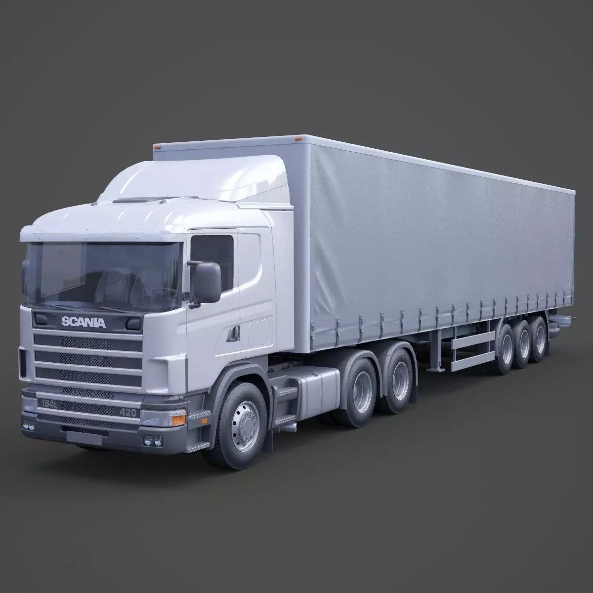 Container Truck 01 - Game-Ready 3D Model - View 2