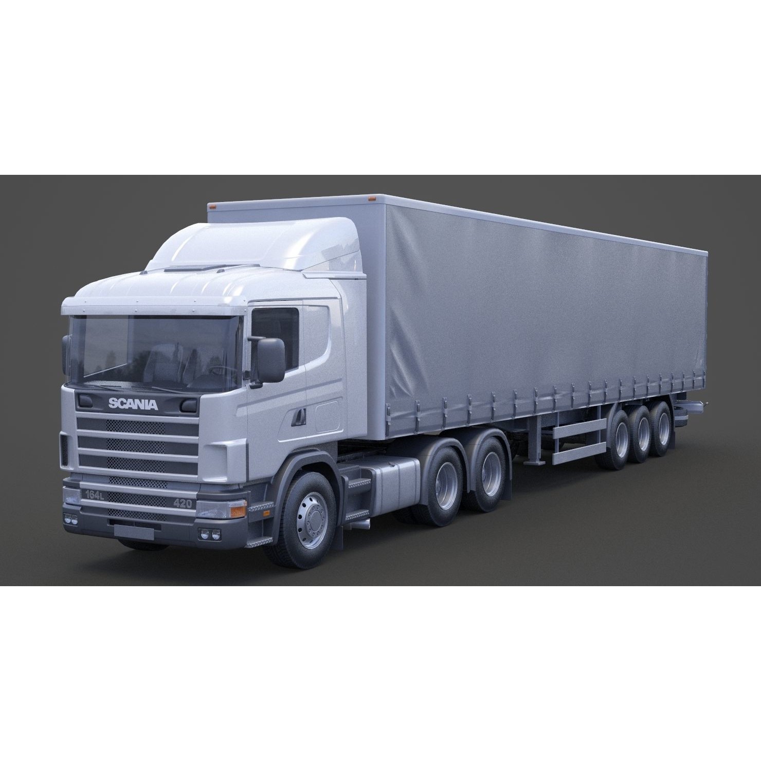 Container Truck 01 - Game-Ready 3D Model - View 3
