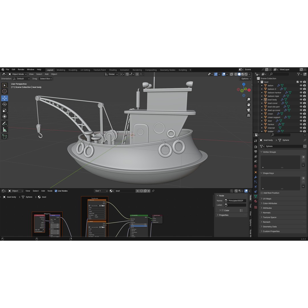 Fish Cash Boat 3D Model – Detailed Game-Ready Asset, FBX, OBJ