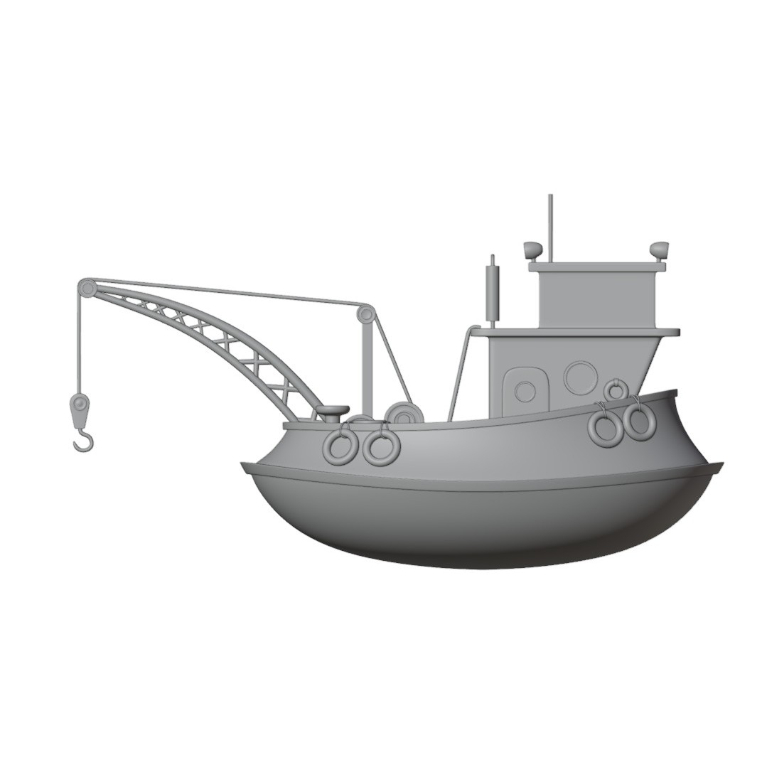 Fish Cash Boat 3D Model – Detailed Game-Ready Asset, FBX, OBJ - View 11