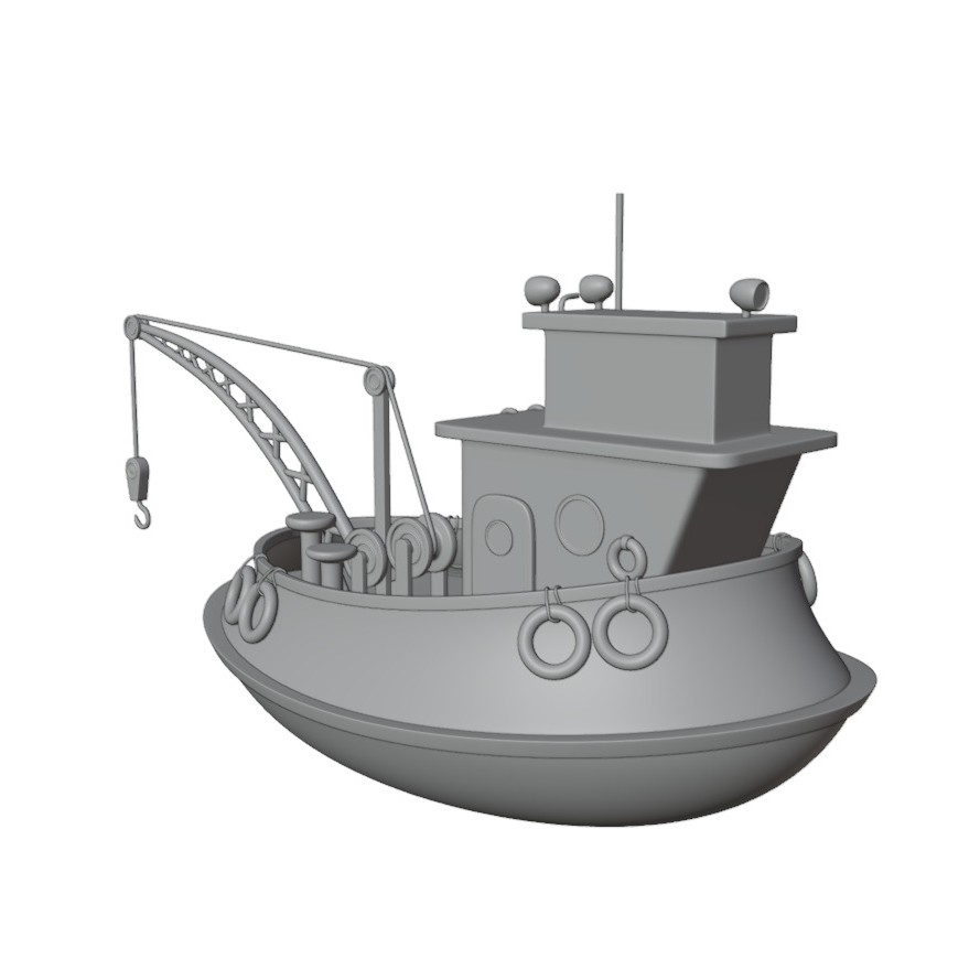 Fish Cash Boat 3D Model – Detailed Game-Ready Asset, FBX, OBJ - View 12