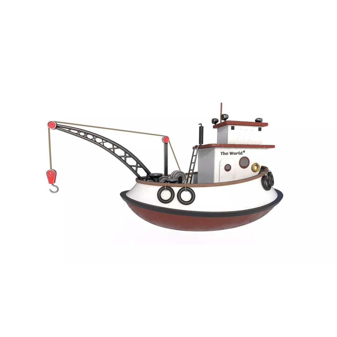 Fish Cash Boat 3D Model – Detailed Game-Ready Asset, FBX, OBJ - View 2