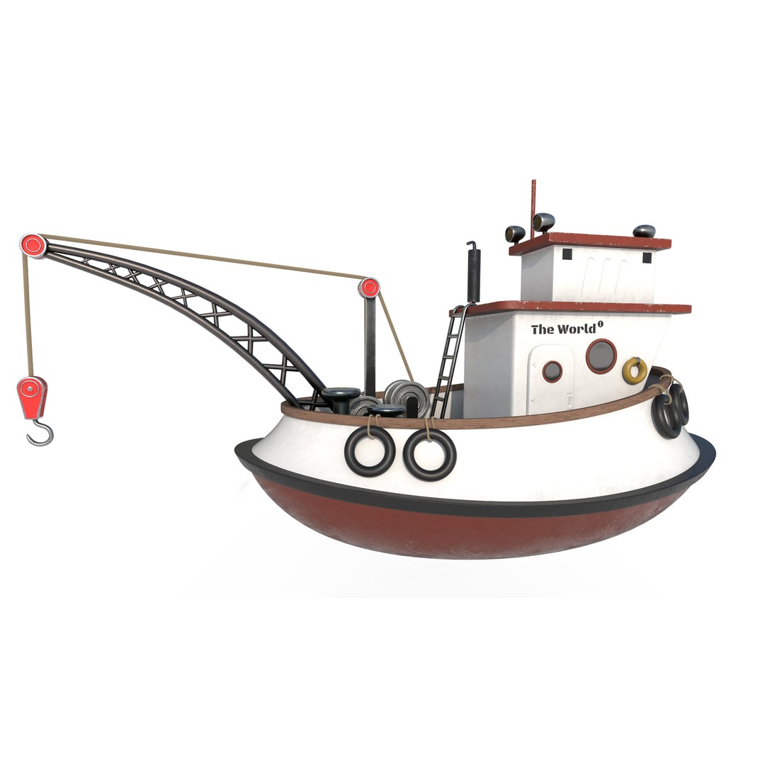 Fish Cash Boat 3D Model – Detailed Game-Ready Asset, FBX, OBJ - View 3