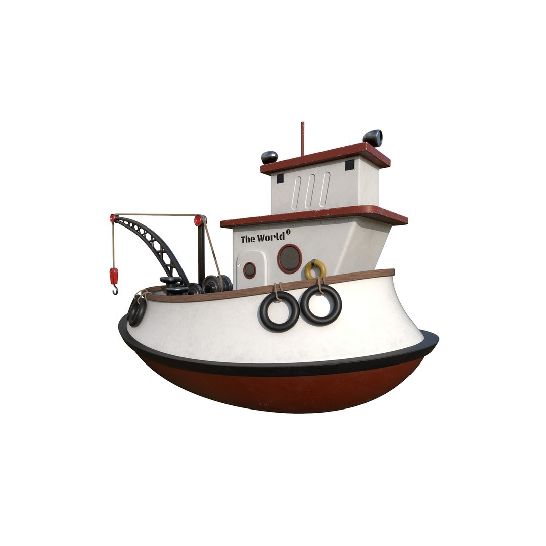 Fish Cash Boat 3D Model – Detailed Game-Ready Asset, FBX, OBJ - View 4
