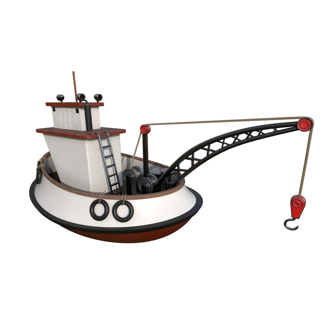 Fish Cash Boat 3D Model – Detailed Game-Ready Asset, FBX, OBJ - View 6