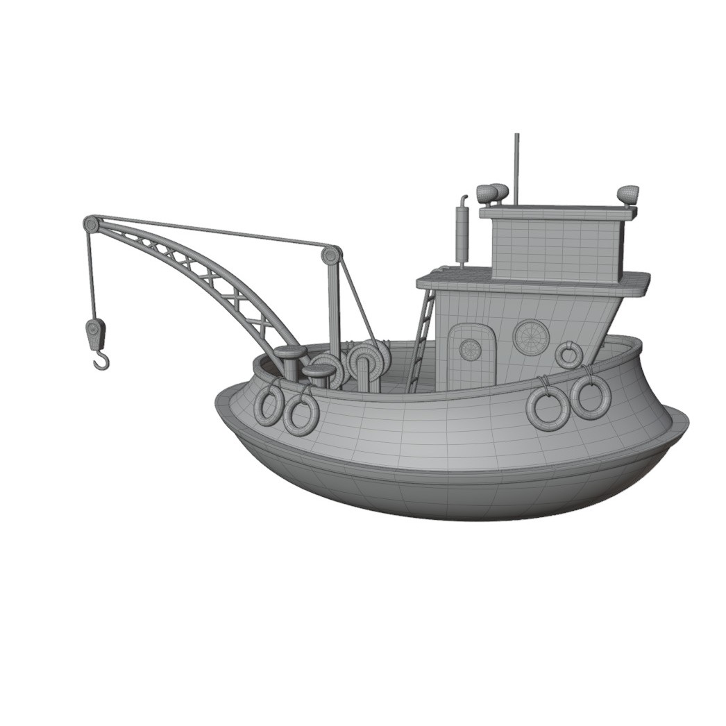 Fish Cash Boat 3D Model – Detailed Game-Ready Asset, FBX, OBJ - View 8