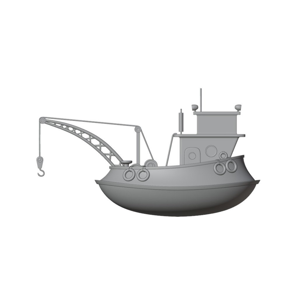 Fish Cash Boat 3D Model – Detailed Game-Ready Asset, FBX, OBJ - View 9