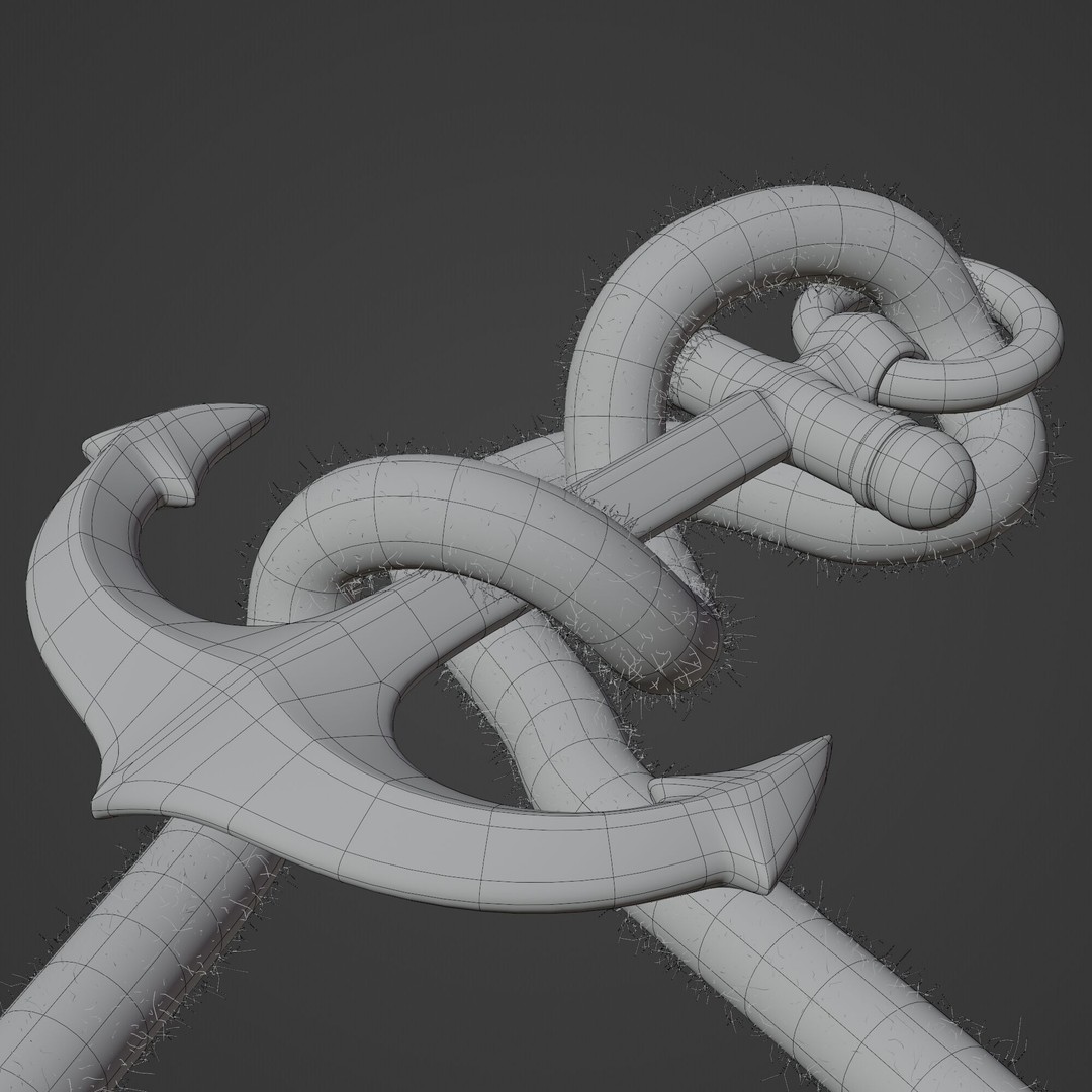 Anchor 3D Model – High Poly Industrial Watercraft Asset, Blender, FBX, OBJ