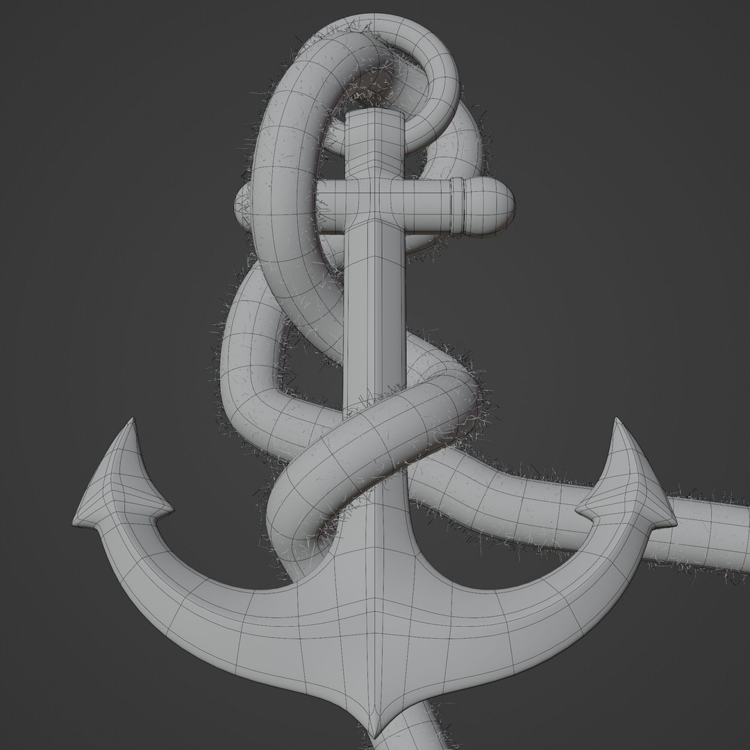 Anchor 3D Model – High Poly Industrial Watercraft Asset, Blender, FBX, OBJ - View 10