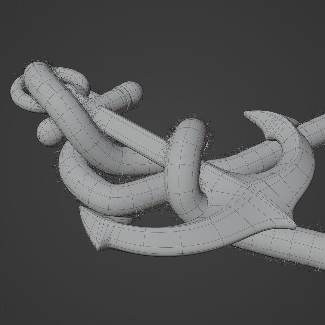 Anchor 3D Model – High Poly Industrial Watercraft Asset, Blender, FBX, OBJ - View 11