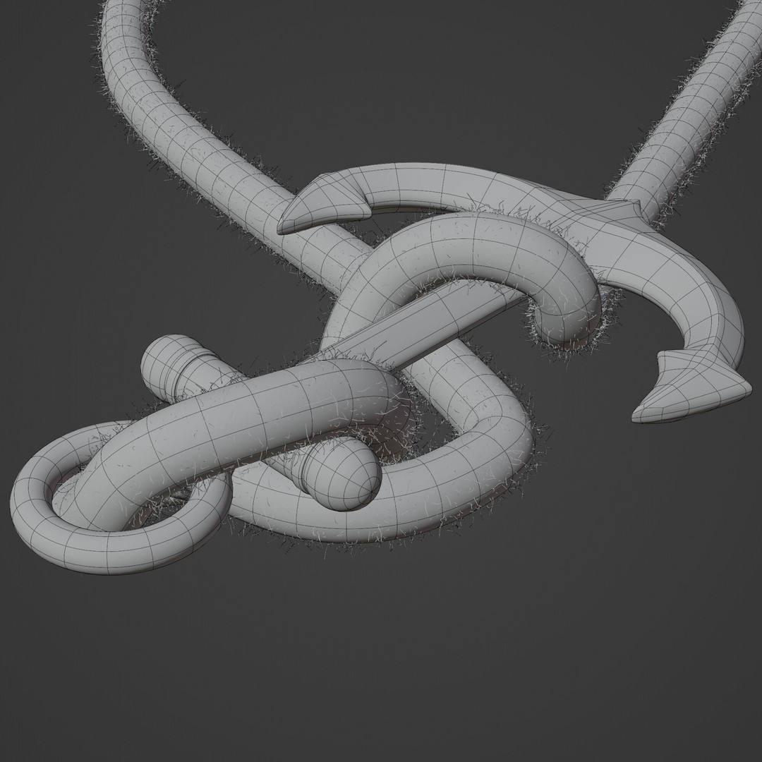 Anchor 3D Model – High Poly Industrial Watercraft Asset, Blender, FBX, OBJ - View 13
