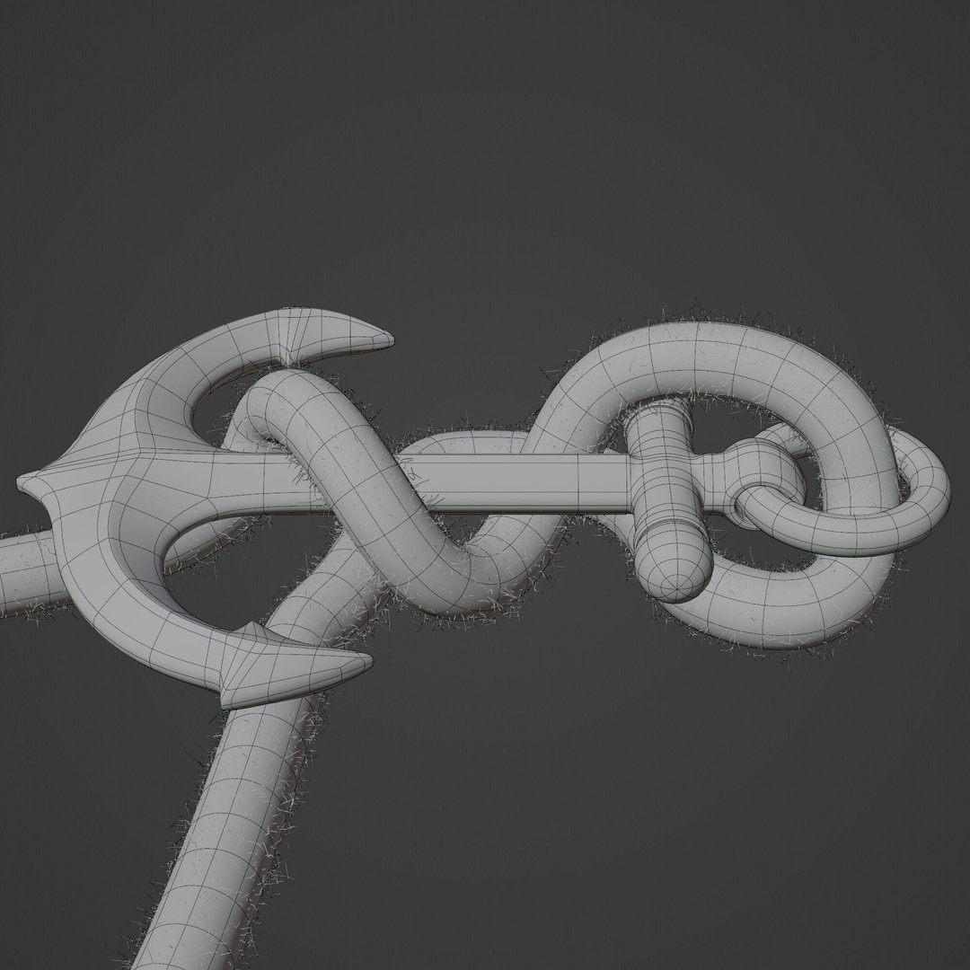 Anchor 3D Model – High Poly Industrial Watercraft Asset, Blender, FBX, OBJ - View 16