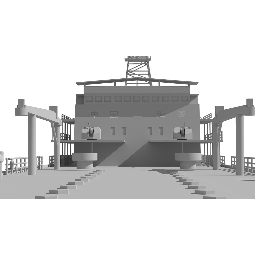 China Coast Guard Jingyi 01 Hospital Ship 3D Model – High Poly Game Asset, FBX, OBJ