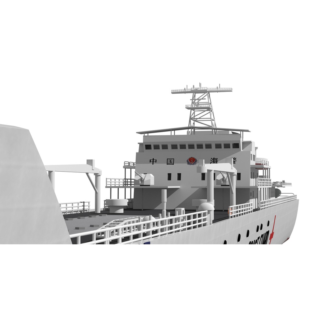 China Coast Guard Jingyi 01 Hospital Ship 3D Model – High Poly Game Asset, FBX, OBJ - View 10
