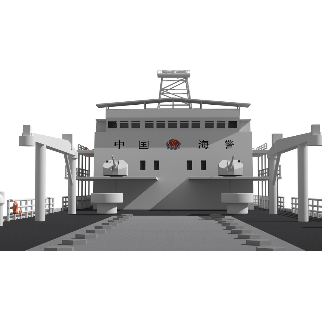 China Coast Guard Jingyi 01 Hospital Ship 3D Model – High Poly Game Asset, FBX, OBJ - View 11