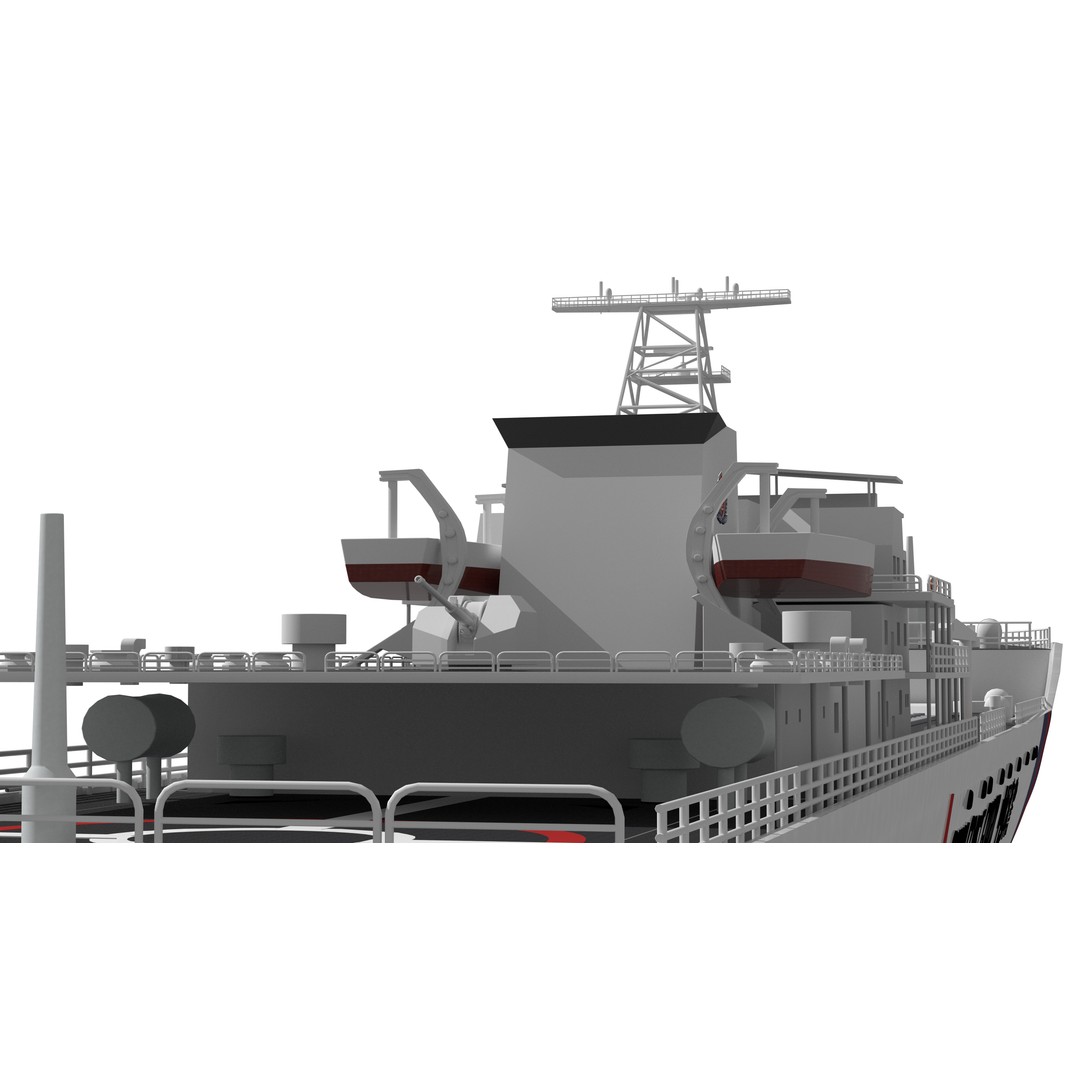 China Coast Guard Jingyi 01 Hospital Ship 3D Model – High Poly Game Asset, FBX, OBJ - View 12