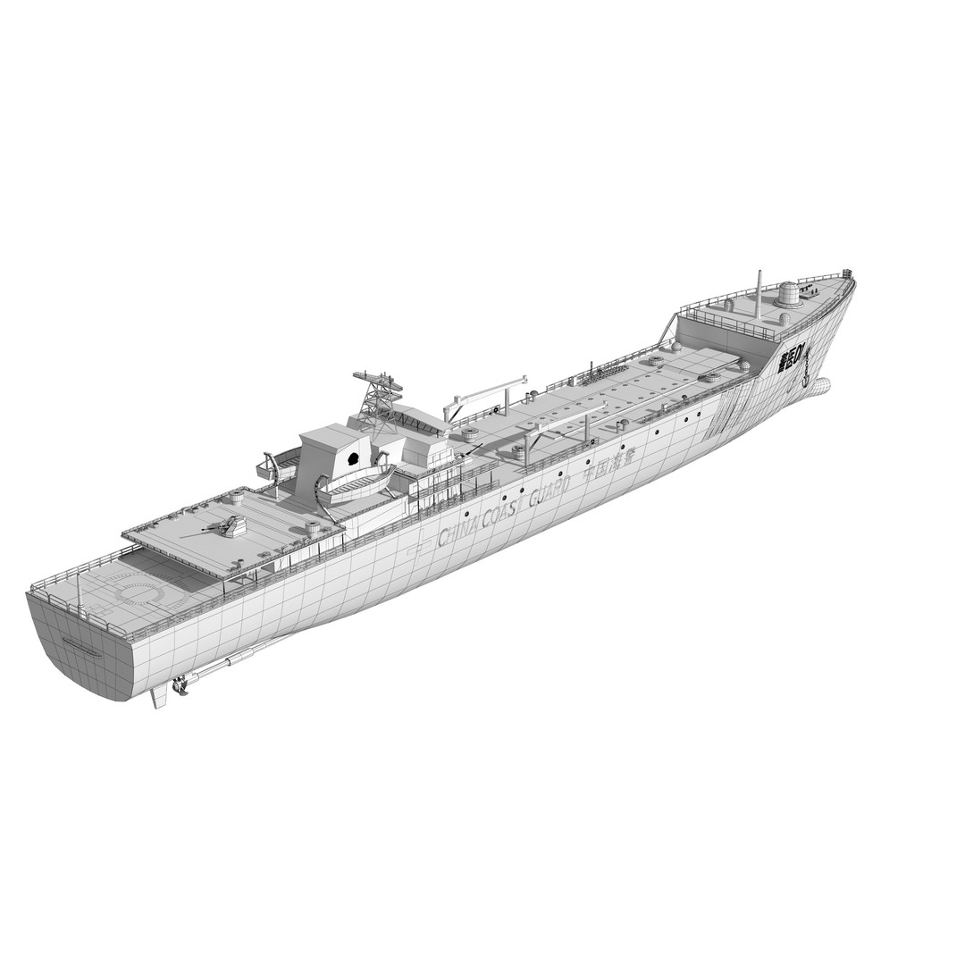 China Coast Guard Jingyi 01 Hospital Ship 3D Model – High Poly Game Asset, FBX, OBJ - View 21