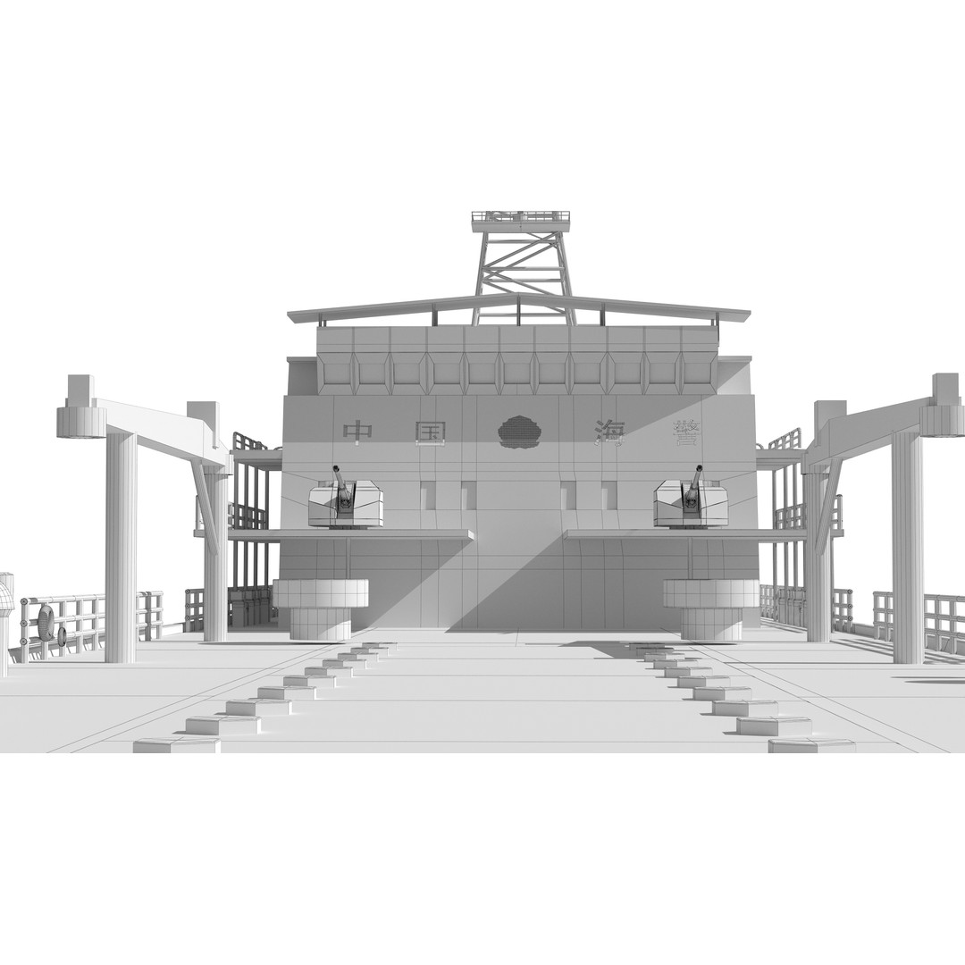 China Coast Guard Jingyi 01 Hospital Ship 3D Model – High Poly Game Asset, FBX, OBJ - View 26