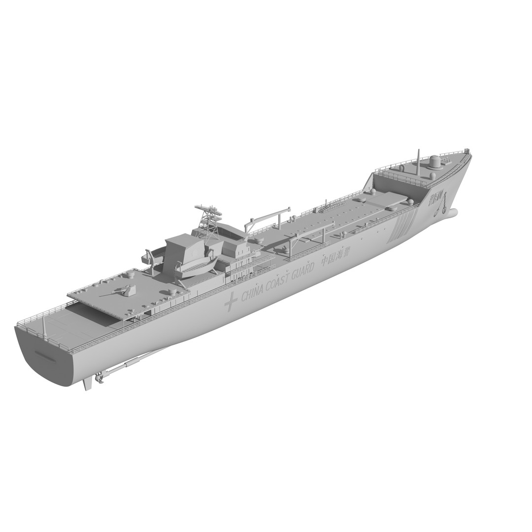 China Coast Guard Jingyi 01 Hospital Ship 3D Model – High Poly Game Asset, FBX, OBJ - View 29