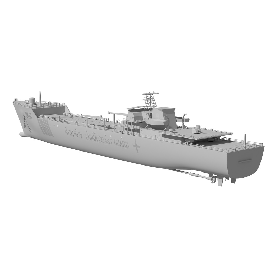 China Coast Guard Jingyi 01 Hospital Ship 3D Model – High Poly Game Asset, FBX, OBJ - View 37