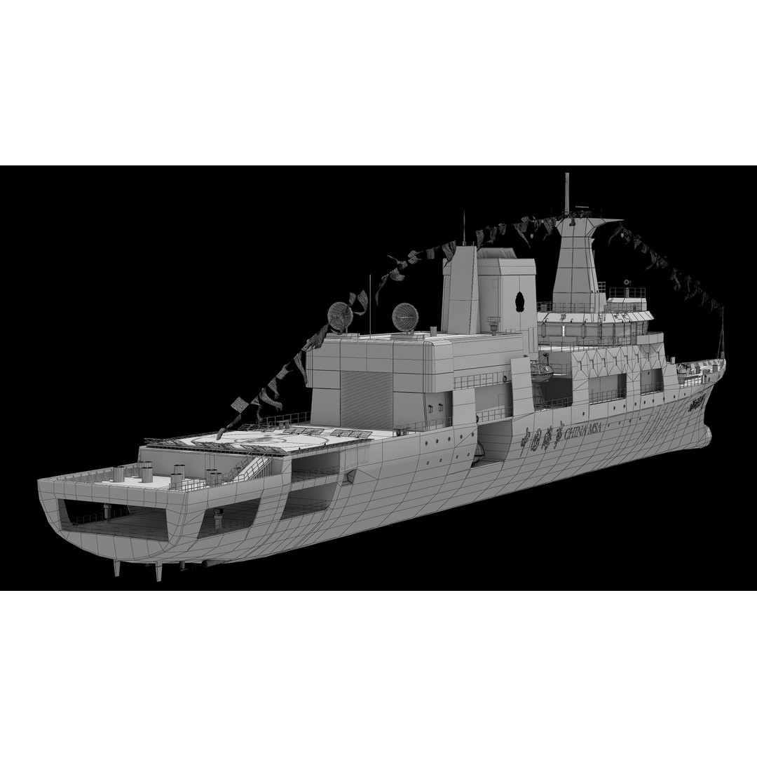 Haixun 06 Cruise Rescue Ship 3D Model – PBR Textured, FBX, OBJ - View 27